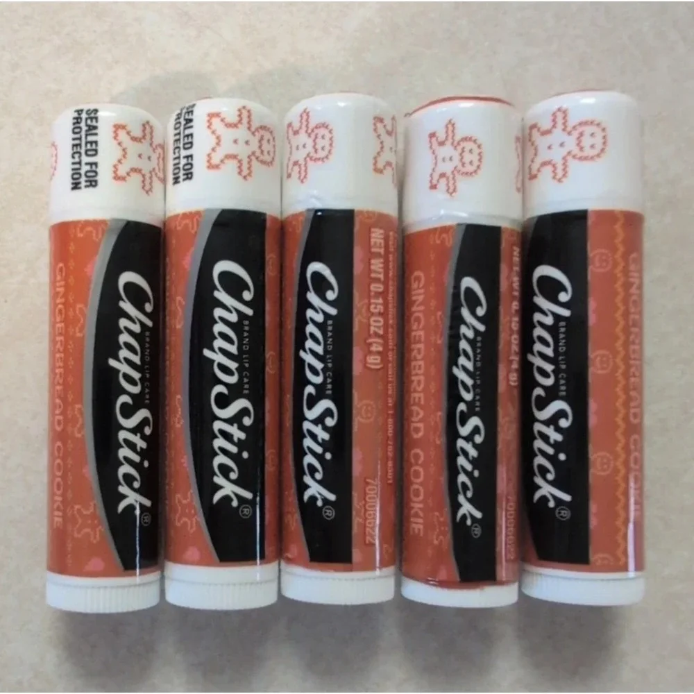 LIMITED EDITION Five Chapstick GINGERBREAD COOKIE Lip Balm Lot of 5 New